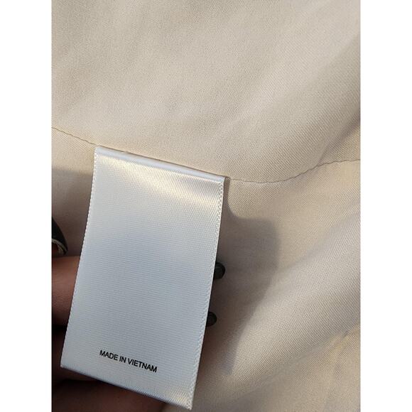 Express Oversized Textured Boyfriend Blazer Suit Jacket Beige Cream sz L - Picture 14 of 16